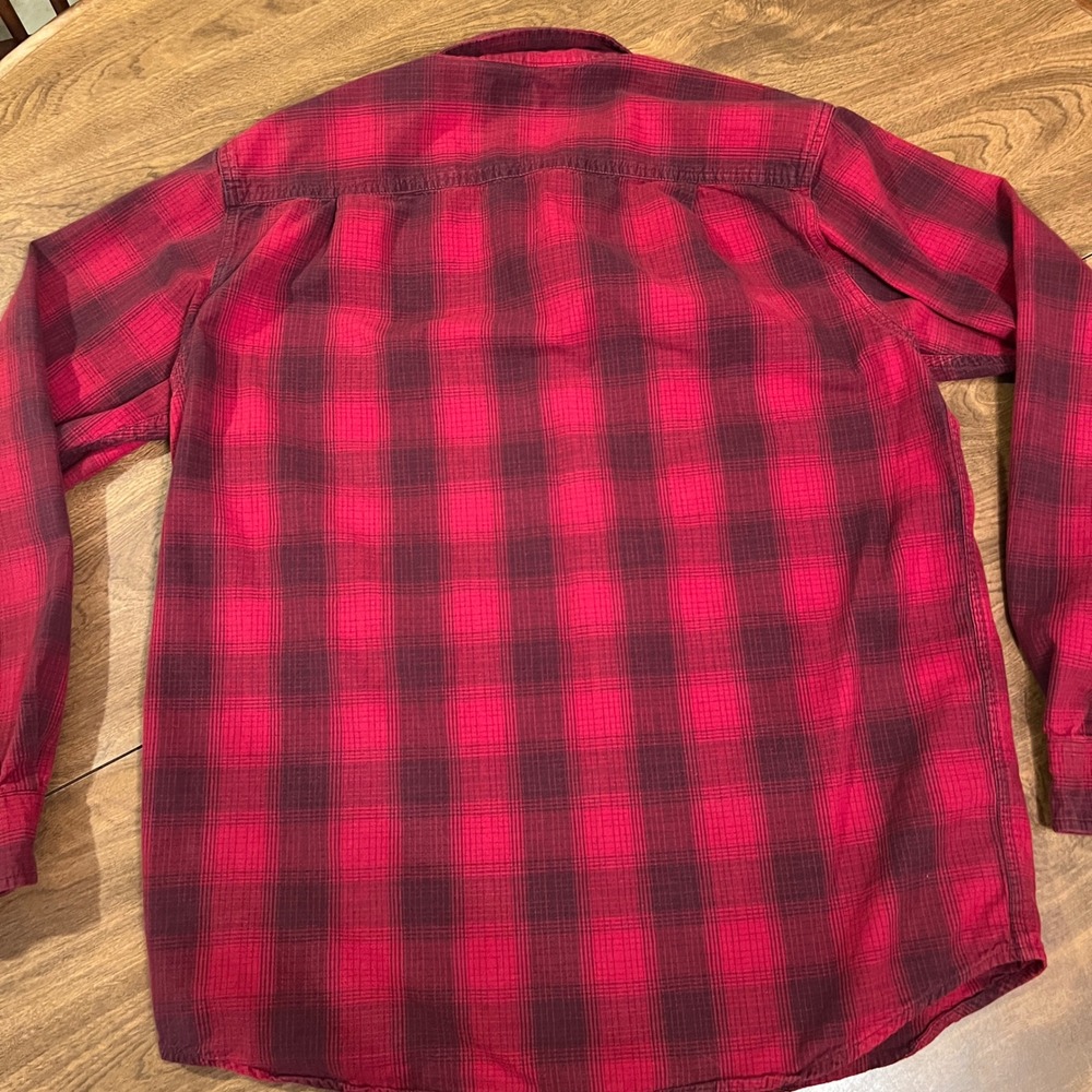 Carhartt Mens Relaxed Fit Shirt Red Black Plaid Long Sleeve Button Down M - Picture 11 of 12